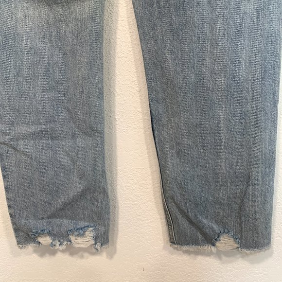 Vanilla Star 90s Boyfriend Jeans Raw Hem Distressed Button Fly W25"xL25" Size 1 - Picture 6 of 11